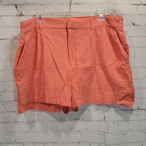 Nine West coral crinkle cotton shorts